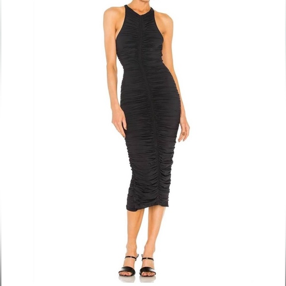 A.L.C. Dresses & Skirts - A.L.C Adrienne NWT Runched Midi Black Dress